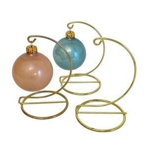 Set of Three Ornament Stands Goldtone Metal Display